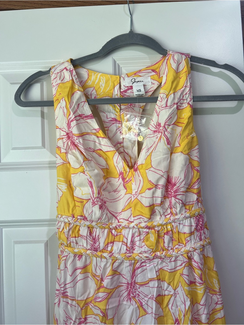 Joie Yellow Floral Maxi Dress with Pink Accents - Women XS